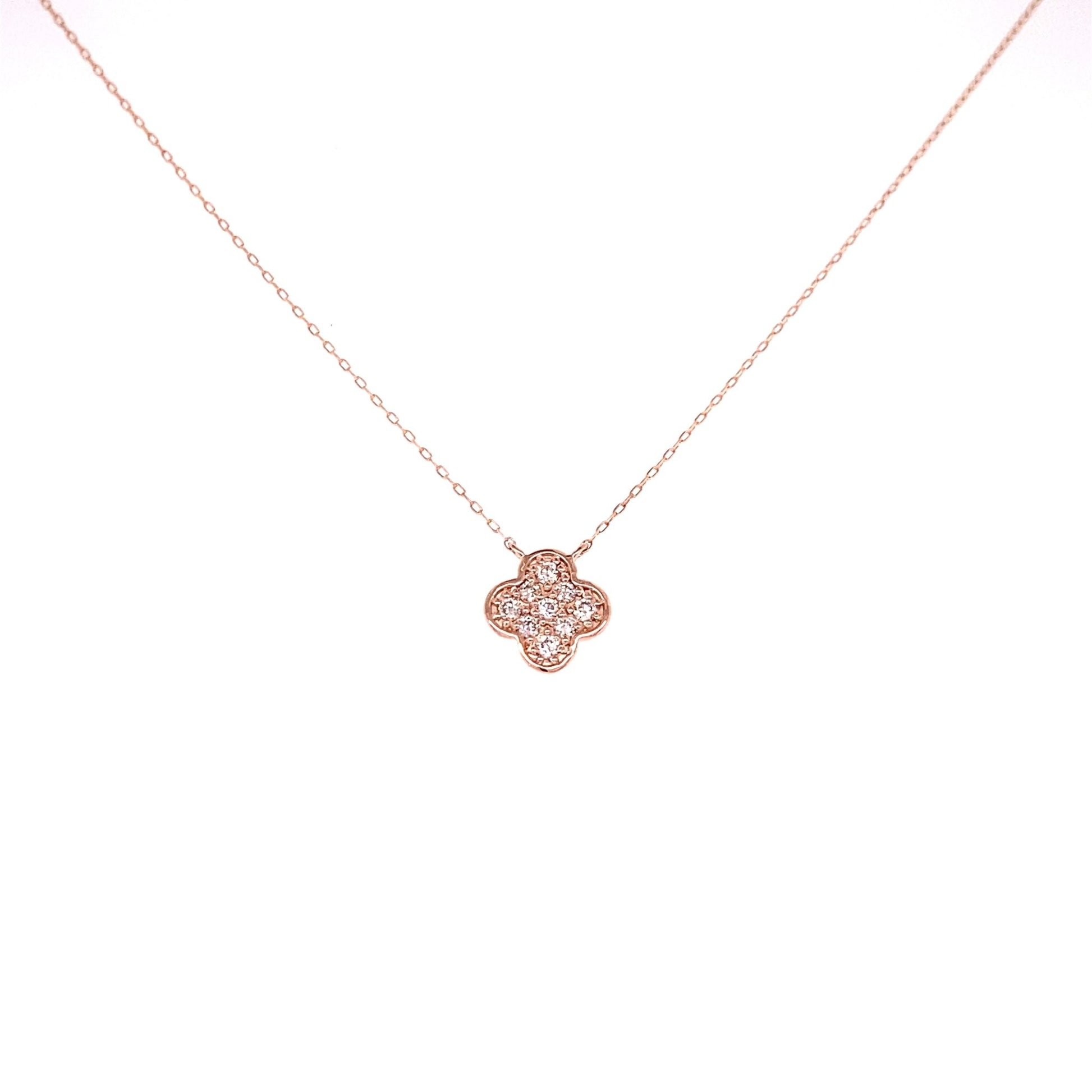 Flat Clover Necklace 0.1ct - JMW Jewelry Wholesale