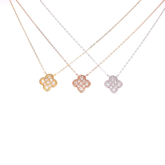 Flat Clover Necklace 0.1ct - JMW Jewelry Wholesale