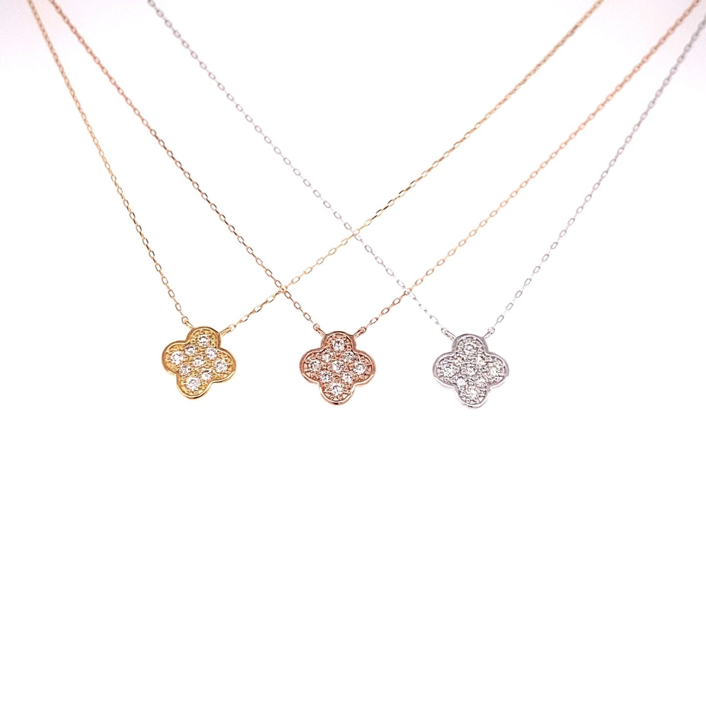 Flat Clover Necklace 0.1ct - JMW Jewelry Wholesale