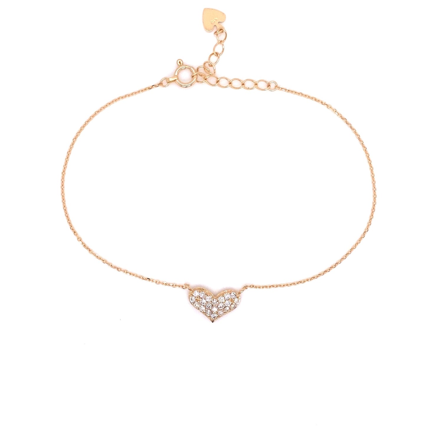 Flat Heart Bracelet 0.2ct - JMW Jewelry Wholesale