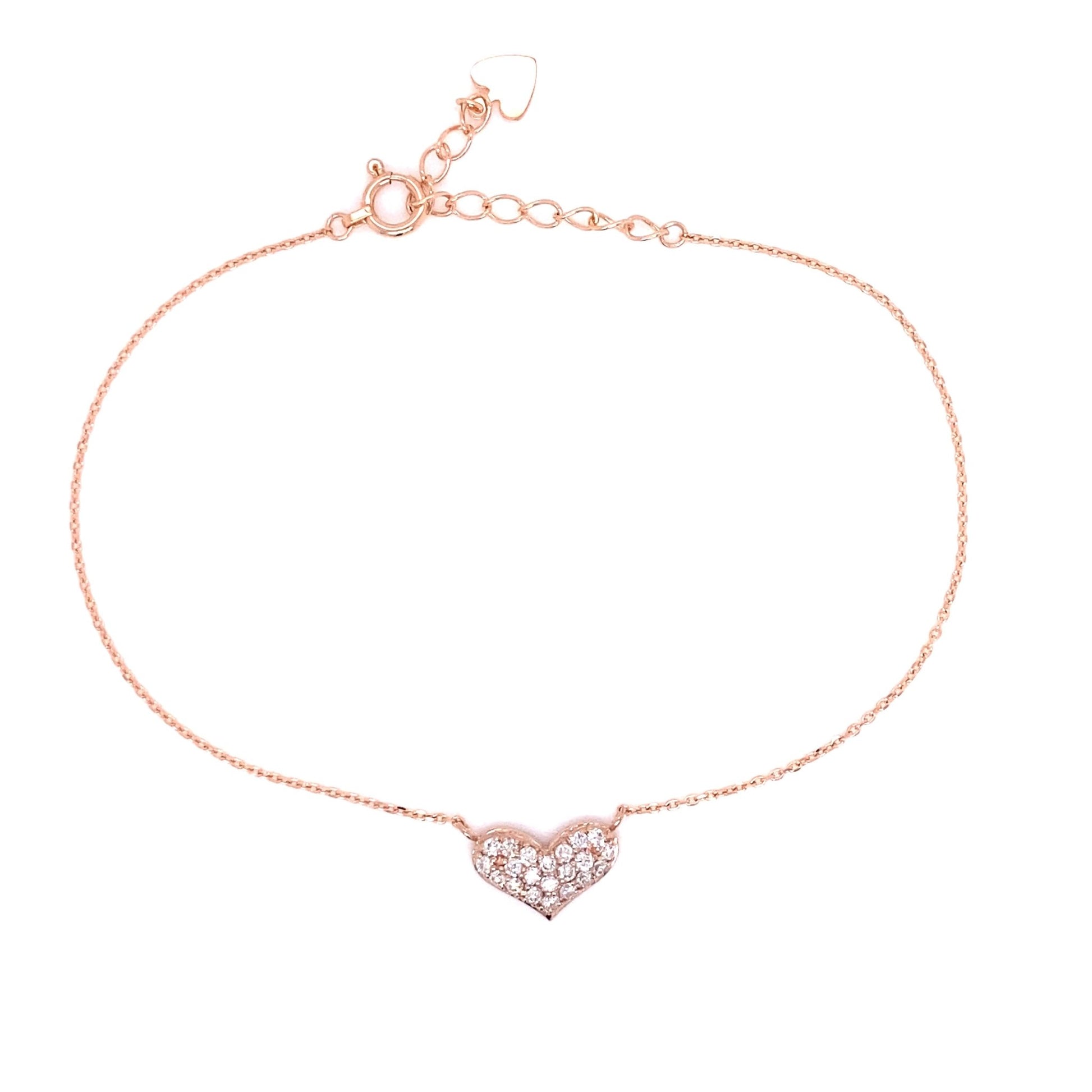 Flat Heart Bracelet 0.2ct - JMW Jewelry Wholesale