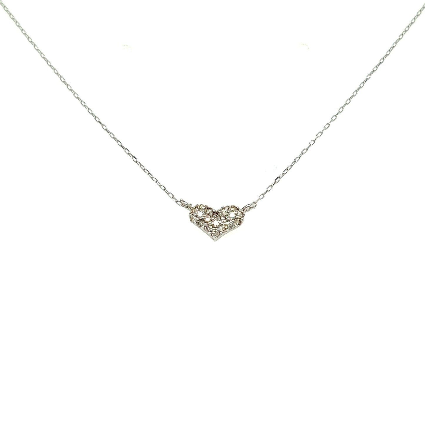 Flat Heart Necklace 0.1ct - JMW Jewelry Wholesale