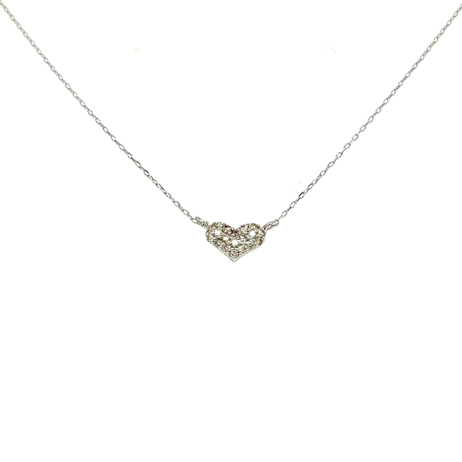 Flat Heart Necklace 0.1ct - JMW Jewelry Wholesale