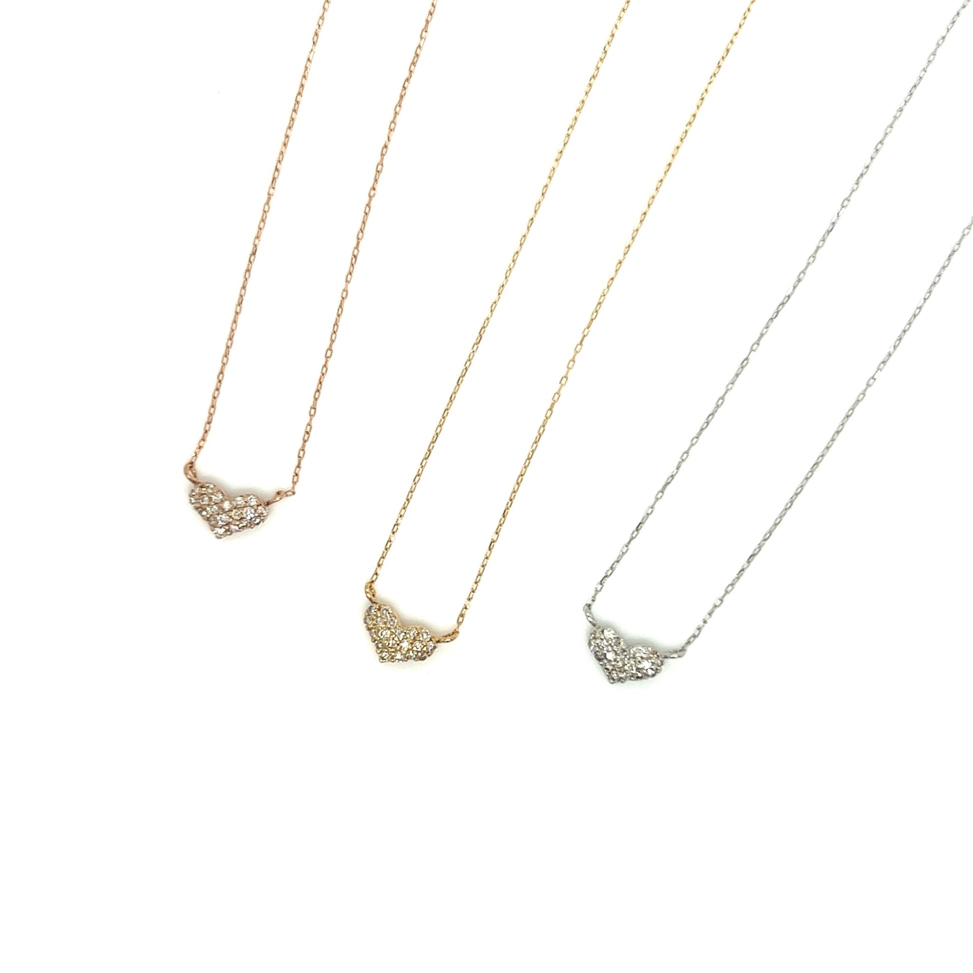 Flat Heart Necklace 0.1ct - JMW Jewelry Wholesale