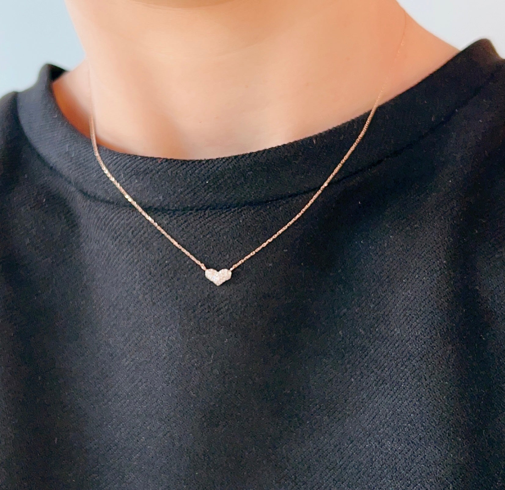 Flat Heart Necklace 0.1ct - JMW Jewelry Wholesale