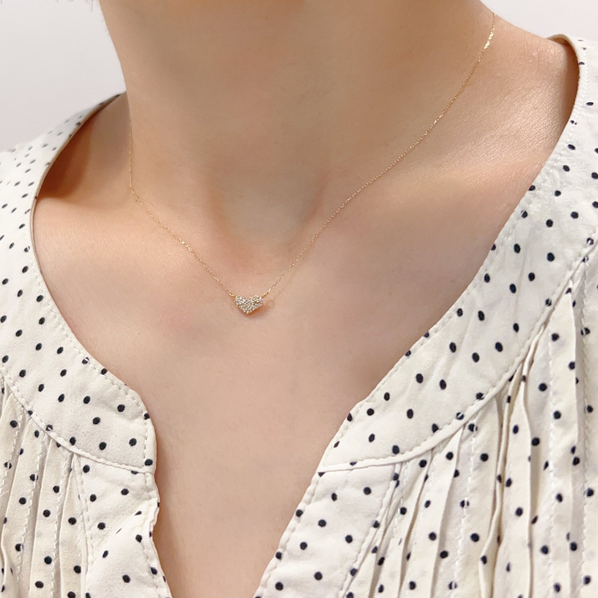 Flat Heart Necklace 0.1ct - JMW Jewelry Wholesale