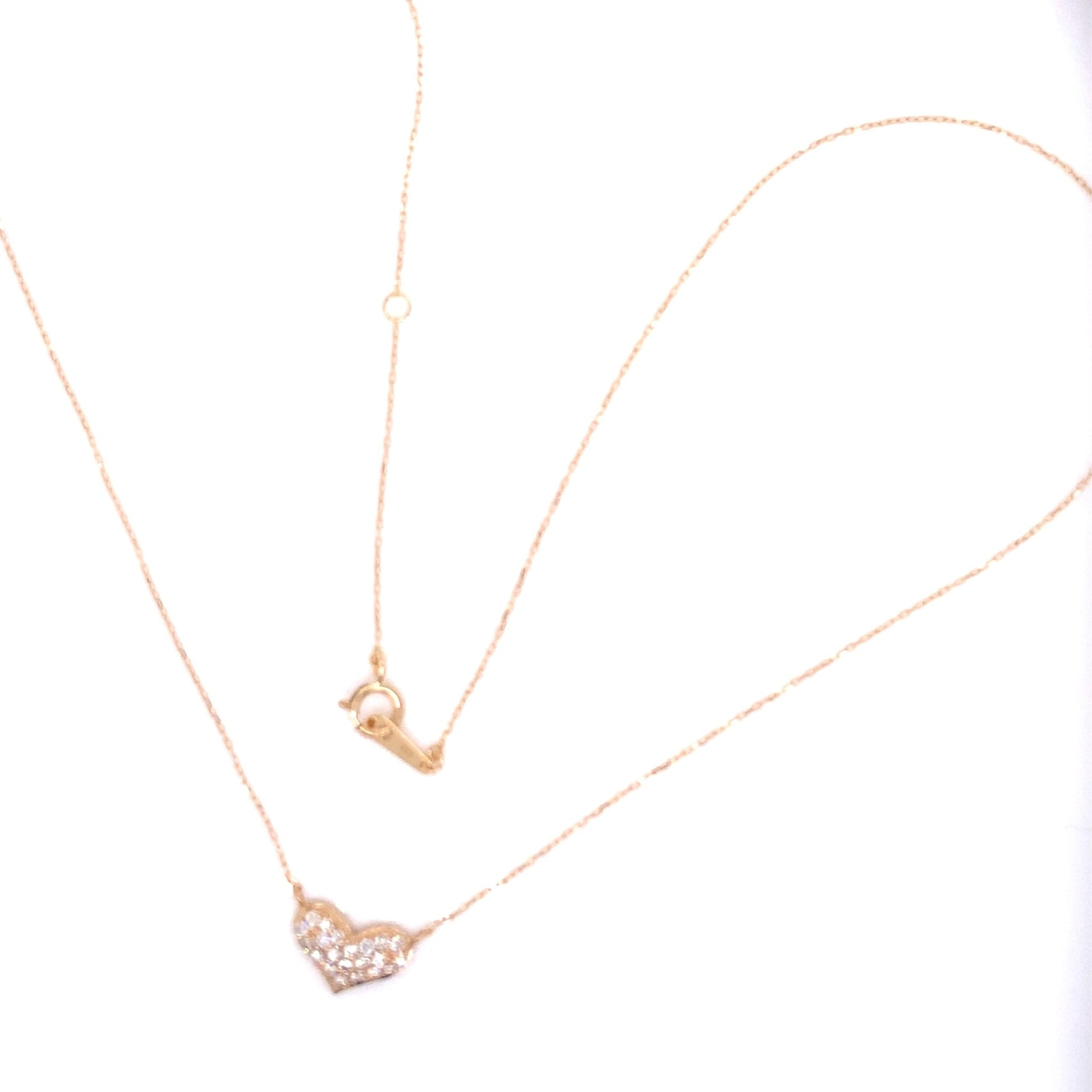 Flat Heart Necklace 0.2ct - JMW Jewelry Wholesale