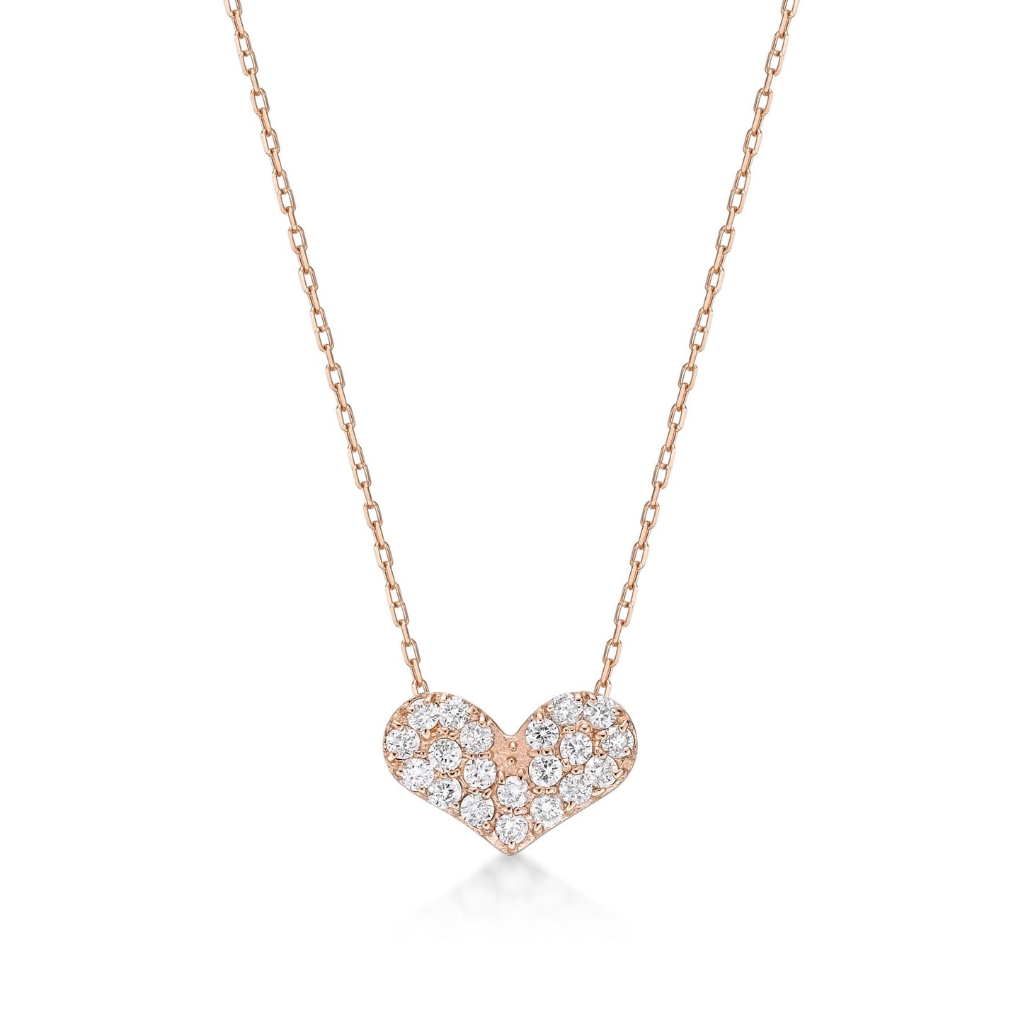 Flat Heart Necklace 0.2ct - JMW Jewelry Wholesale