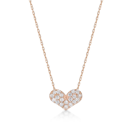 Flat Heart Necklace 0.2ct - JMW Jewelry Wholesale