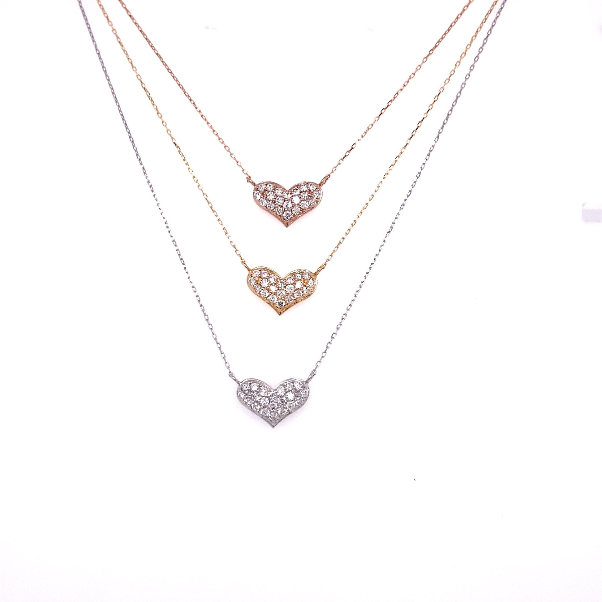 Flat Heart Necklace 0.2ct - JMW Jewelry Wholesale