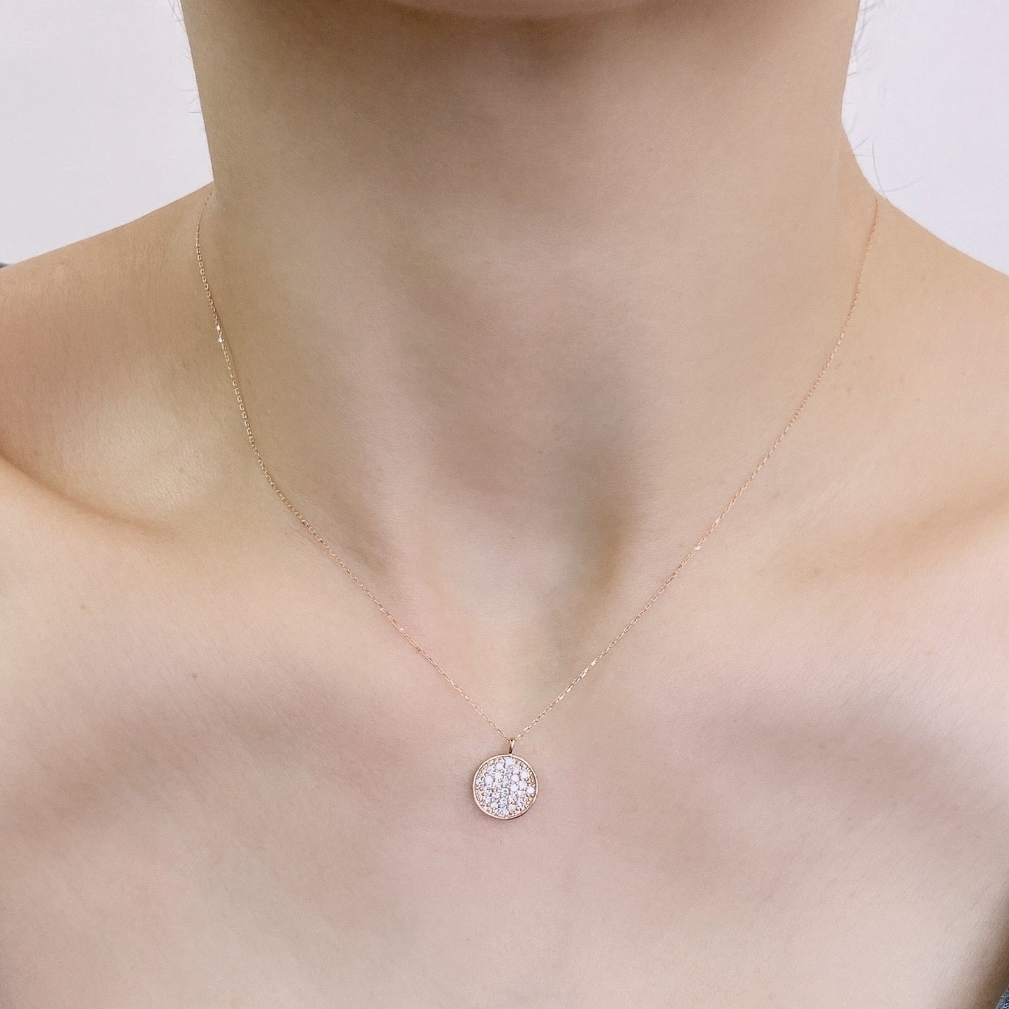 Flat Round Necklace 0.3ct - JMW Jewelry Wholesale