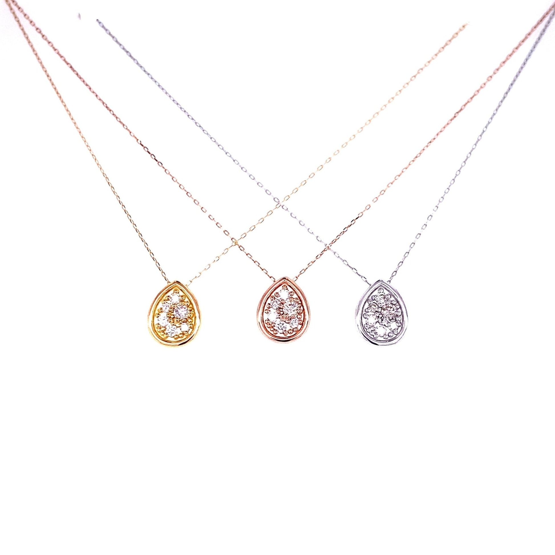 Flat Waterdrop Necklace 0.1ct - JMW Jewelry Wholesale