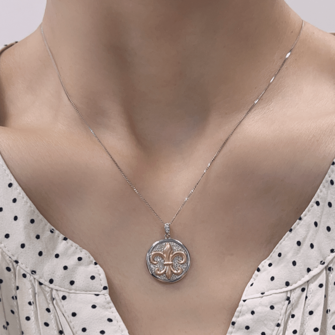 Fleur - de - lis Necklace 0.27ct - JMW Jewelry Wholesale