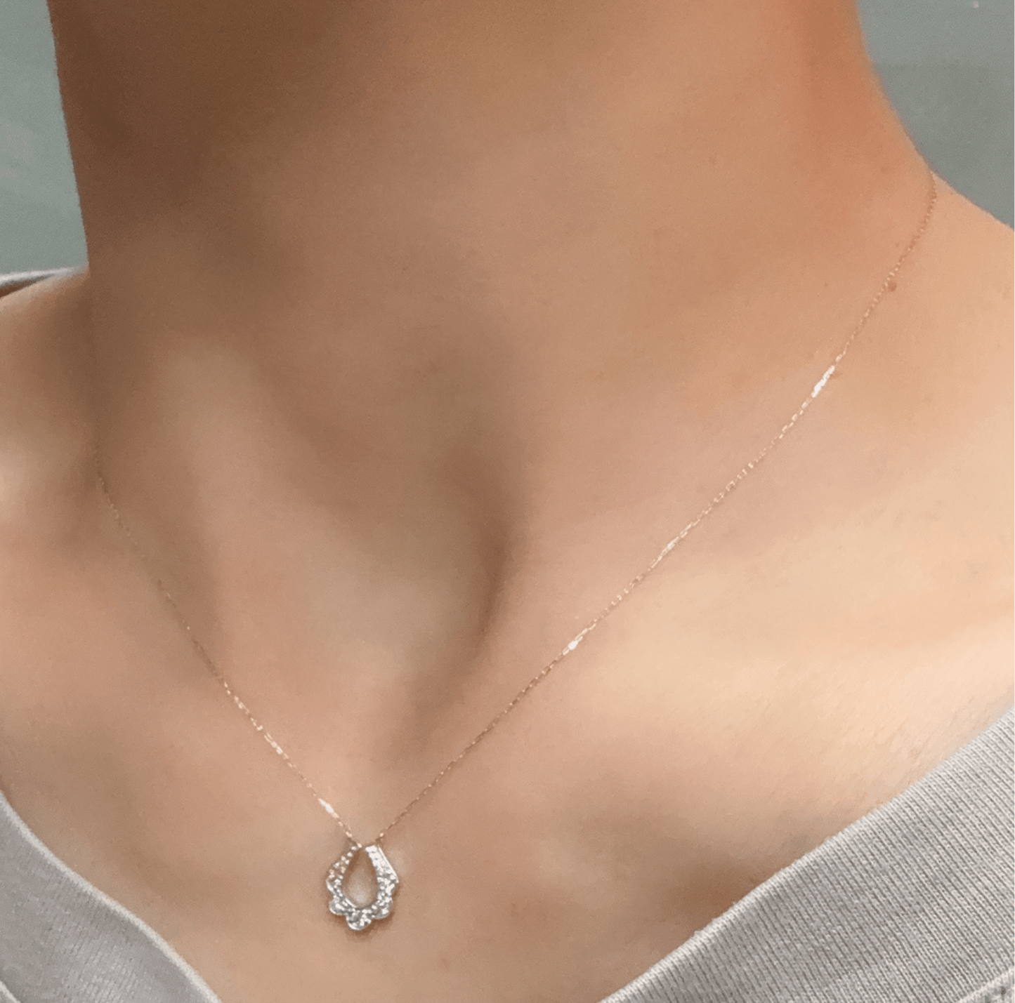 Floral Horseshoe Pendant 0.1ct - JMW Jewelry Wholesale