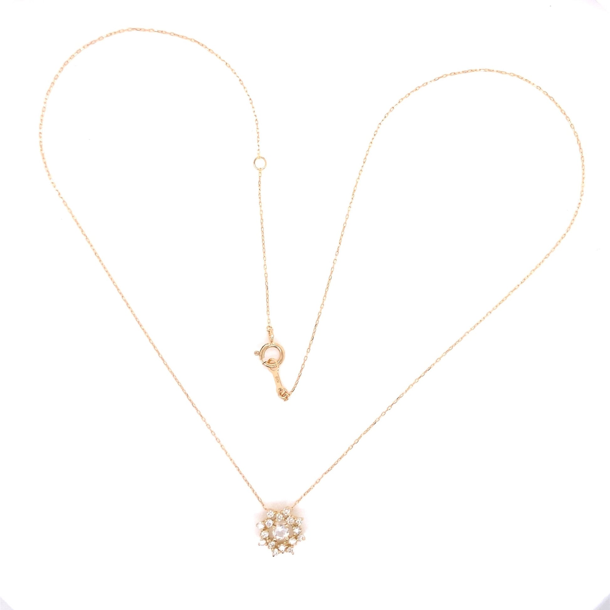 Flower Birthstone Necklace 0.16ct (Jun - Moonstone) - JMW Jewelry Wholesale