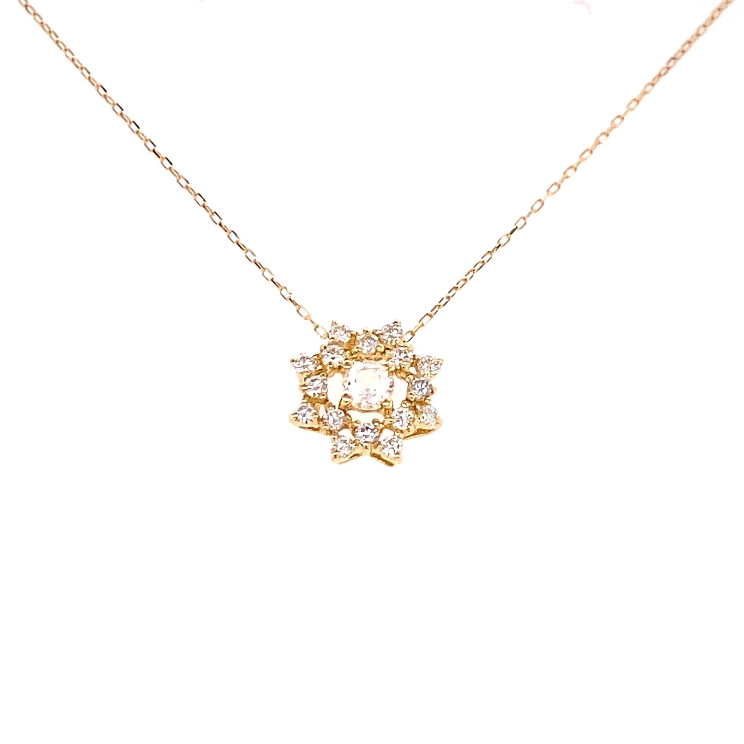 Flower Birthstone Necklace 0.16ct (Jun - Moonstone) - JMW Jewelry Wholesale