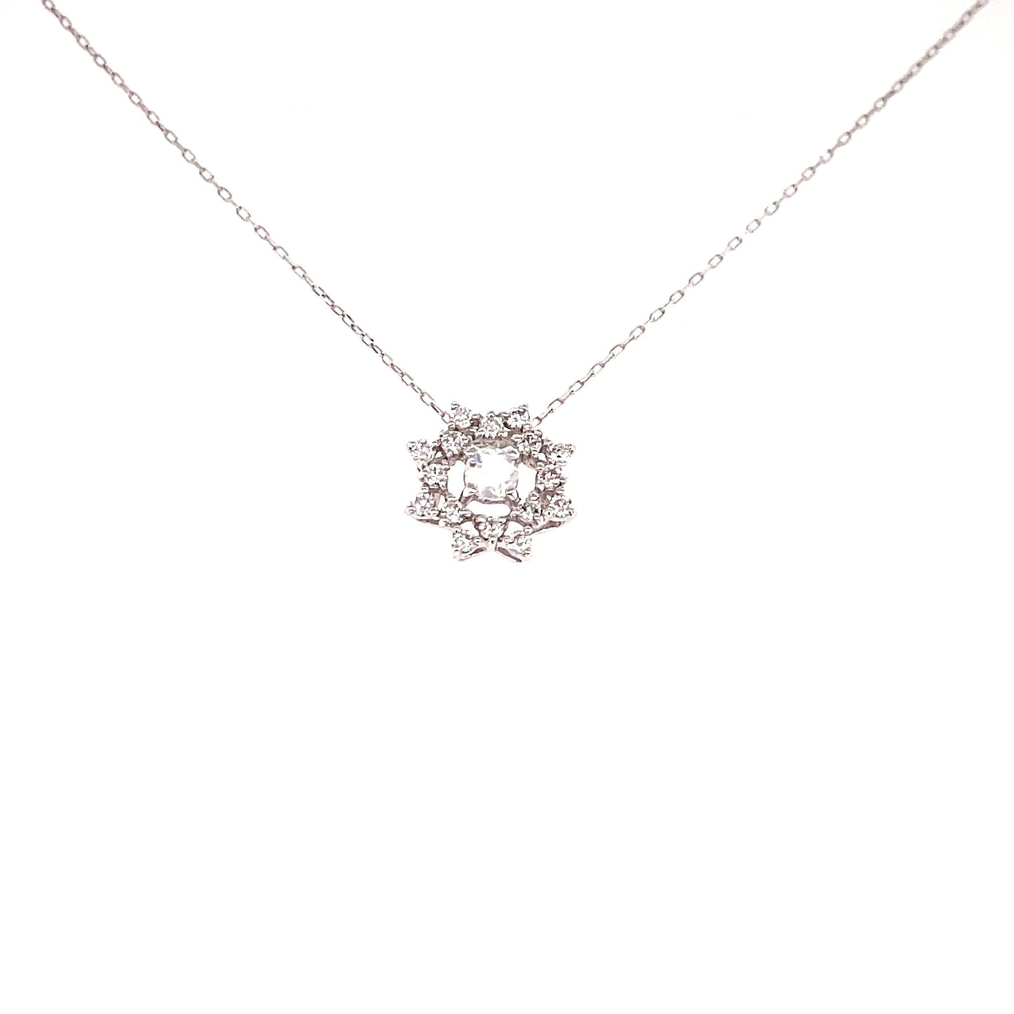 Flower Birthstone Necklace 0.16ct (Jun - Moonstone) - JMW Jewelry Wholesale