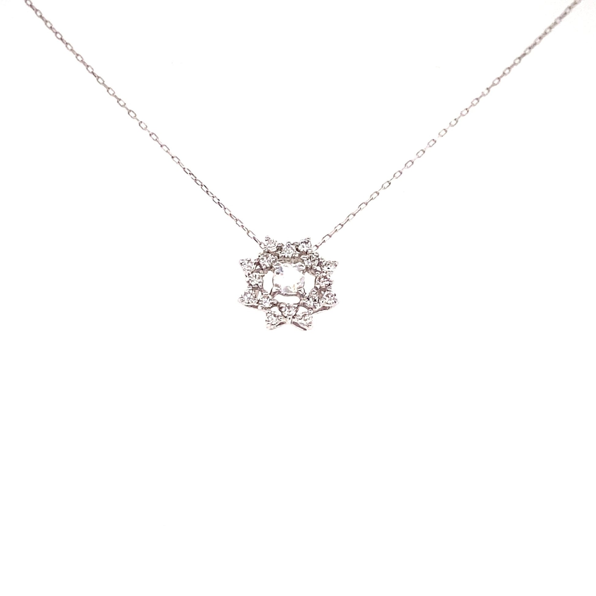 Flower Birthstone Necklace 0.16ct (Jun - Moonstone) - JMW Jewelry Wholesale