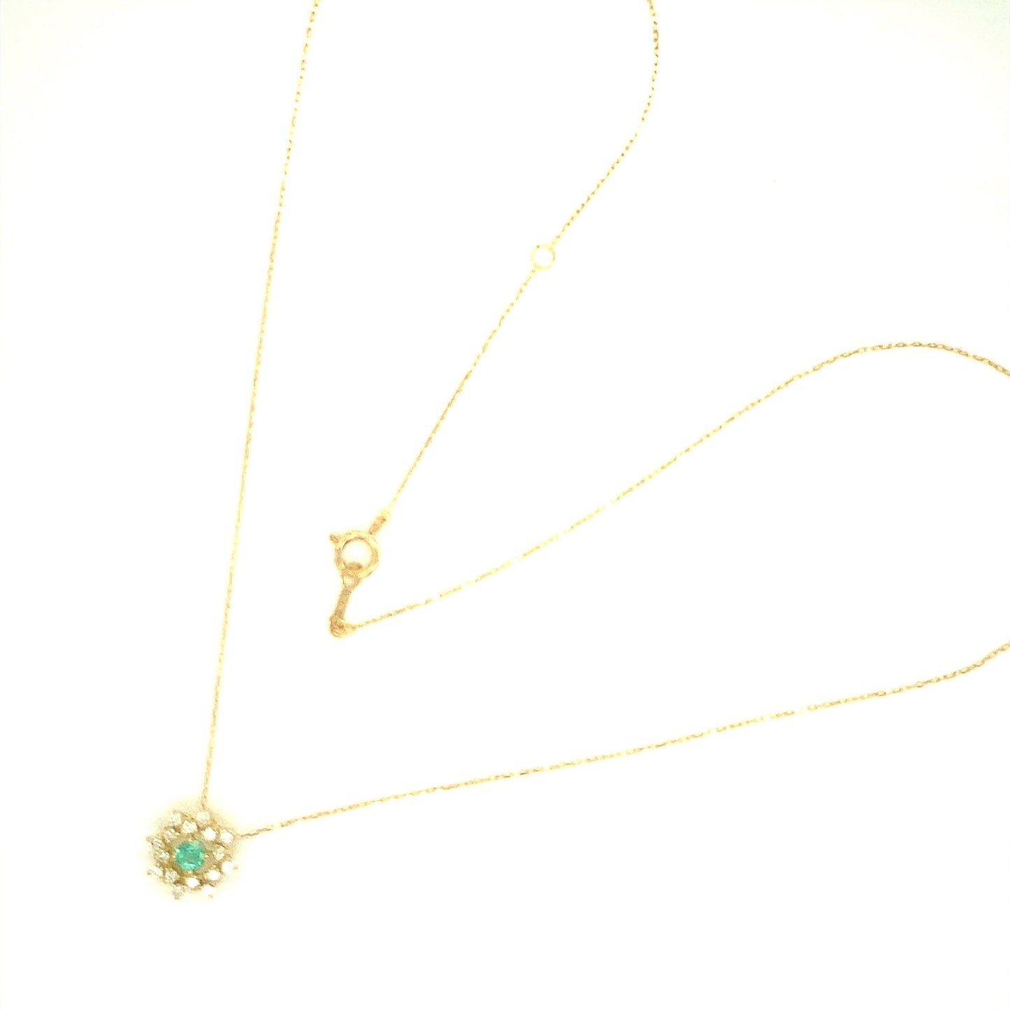 Flower Birthstone Necklace 0.16ct (May - Emerald) - JMW Jewelry Wholesale