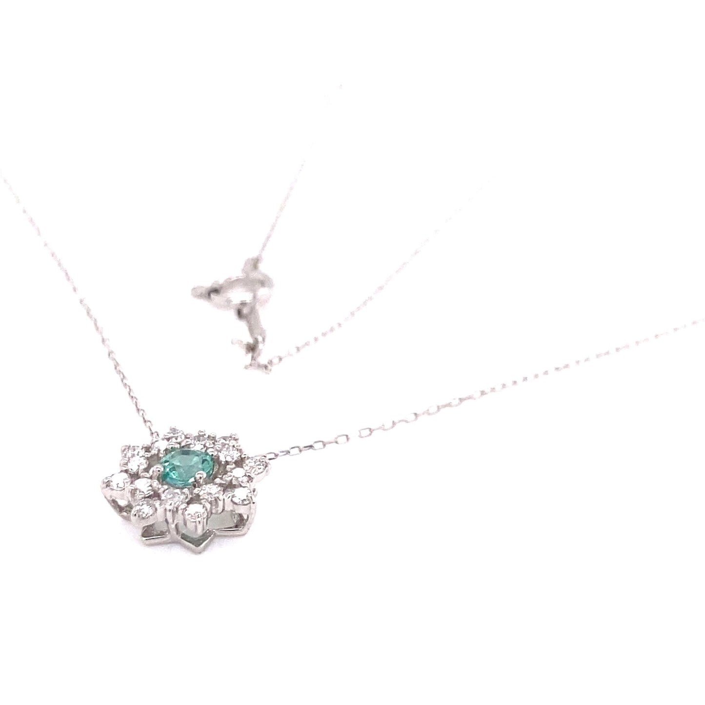 Flower Birthstone Necklace 0.16ct (May - Emerald) - JMW Jewelry Wholesale