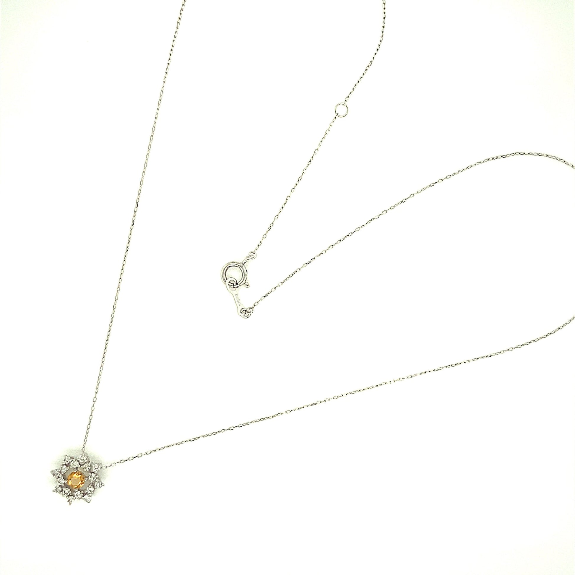Flower Birthstone Necklace 0.16ct (Nov - Citrine) - JMW Jewelry Wholesale