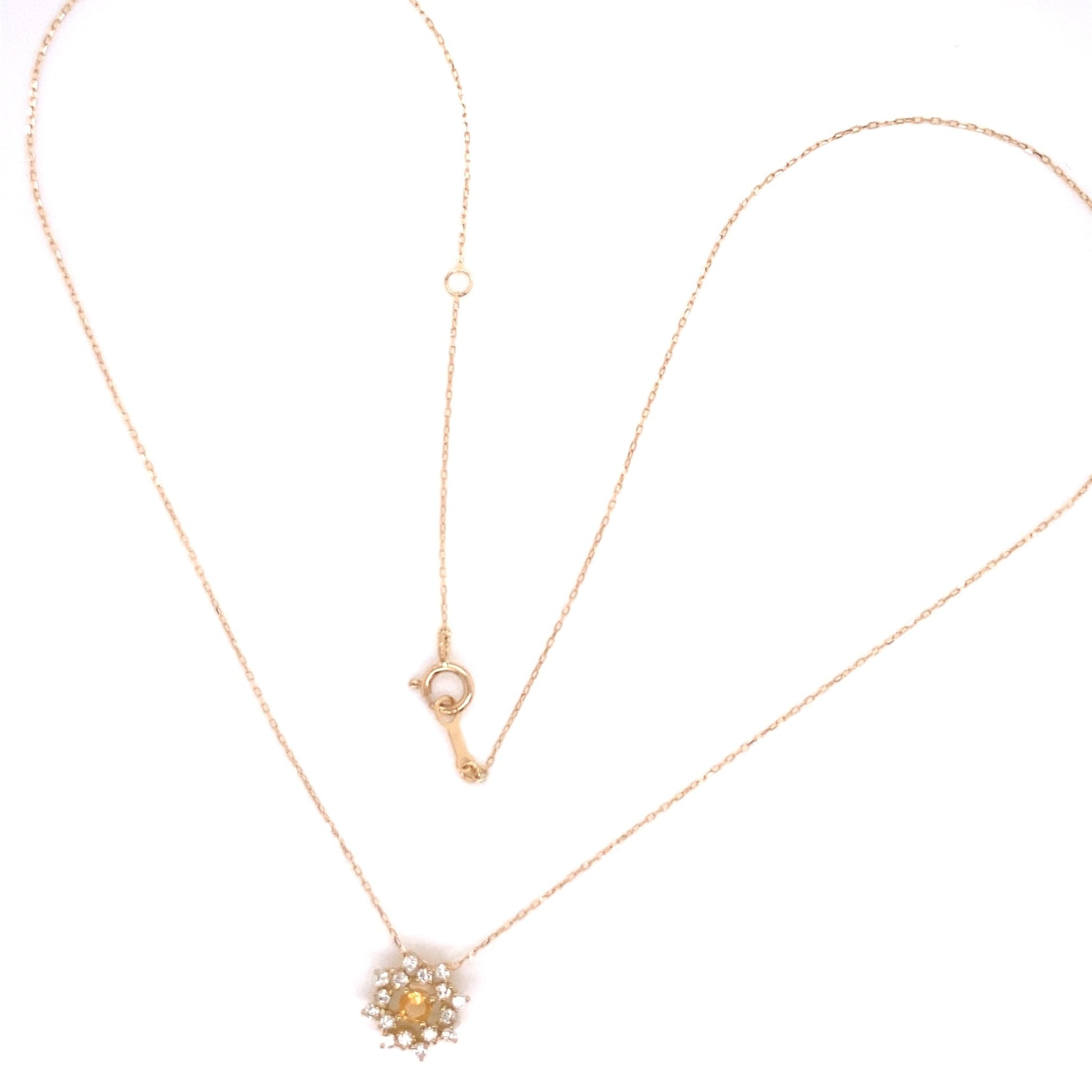 Flower Birthstone Necklace 0.16ct (Nov - Citrine) - JMW Jewelry Wholesale