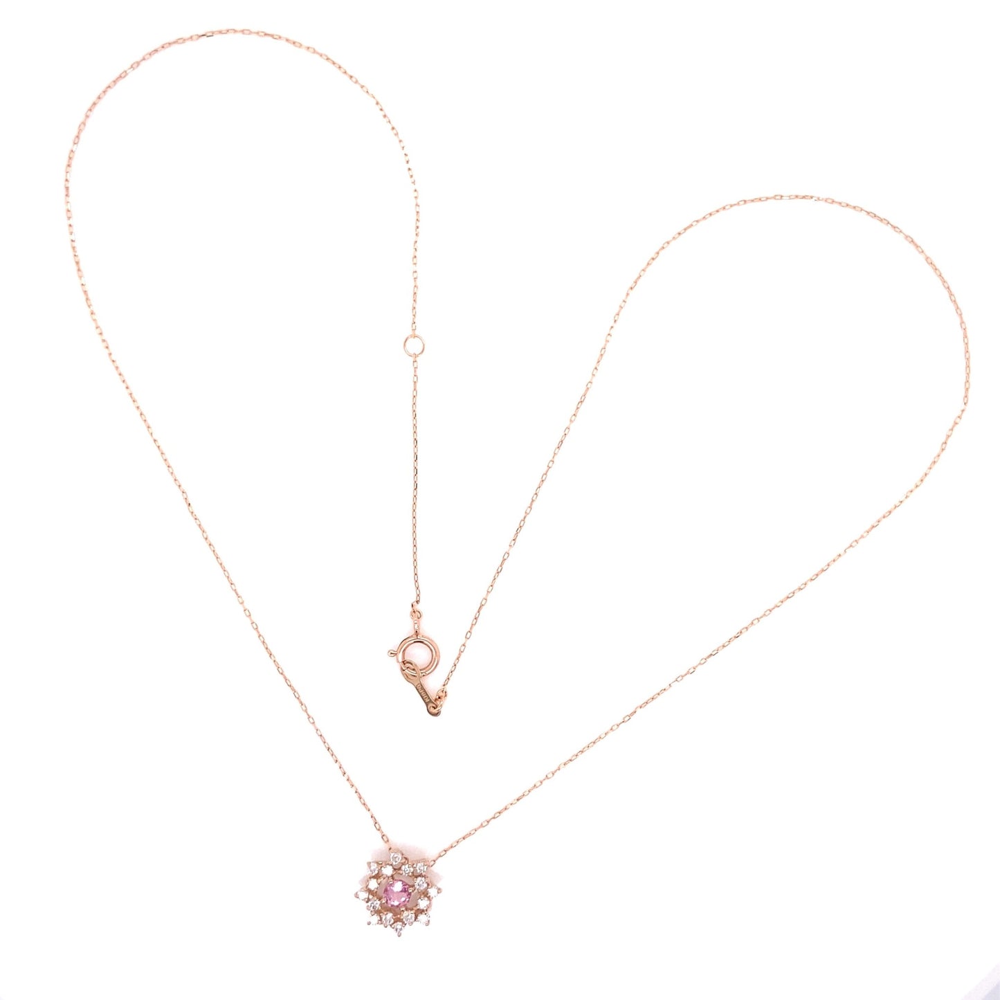 Flower Birthstone Necklace 0.16ct (Oct - Pink Tourmaline) - JMW Jewelry Wholesale