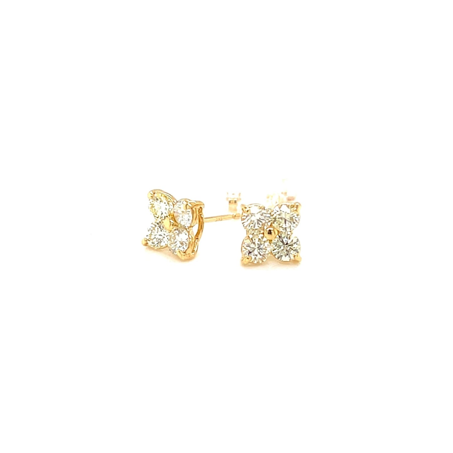 Four Petal Flower Earrings 1ct - JMW Jewelry Wholesale