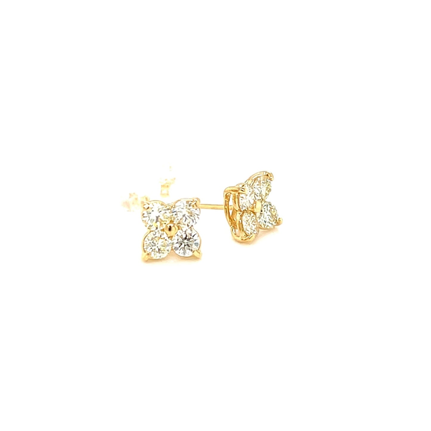 Four Petal Flower Earrings 1ct - JMW Jewelry Wholesale