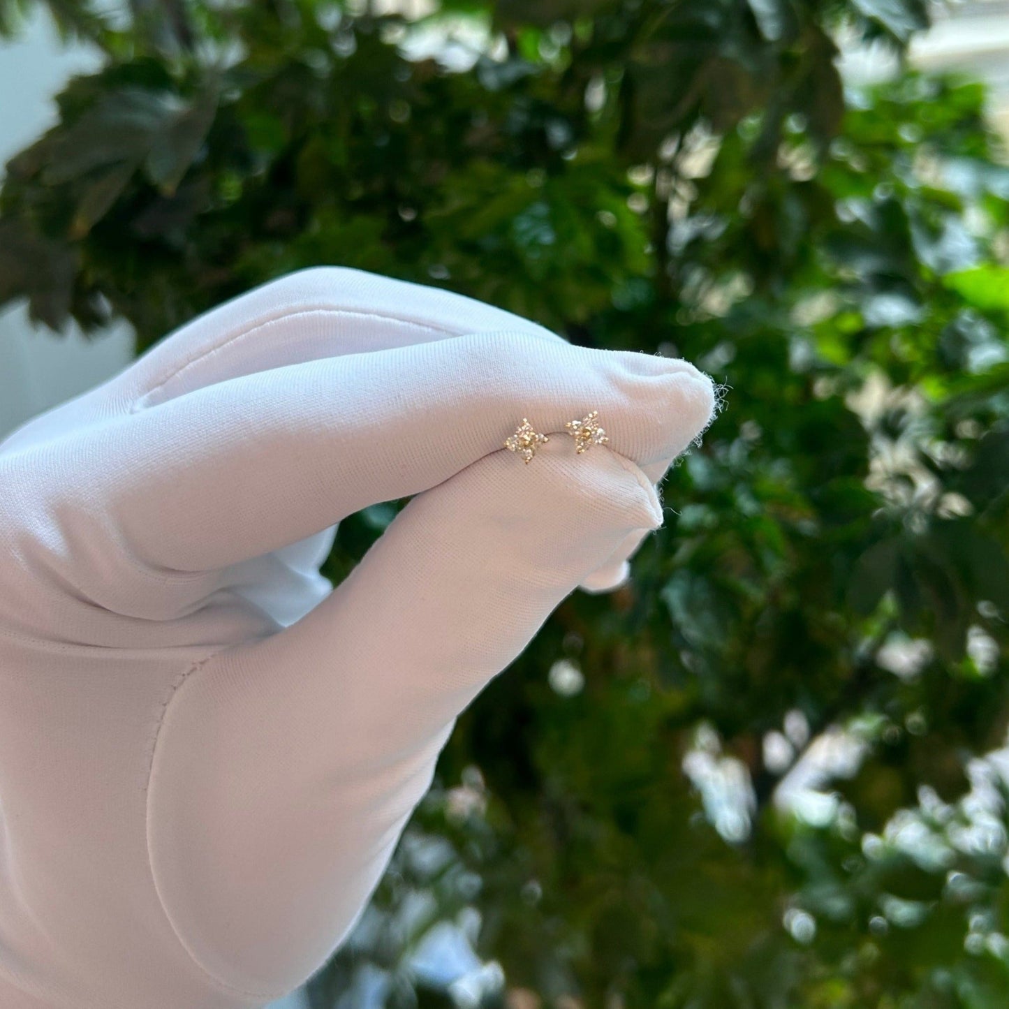 Four Petal Tip Flower Earrings 0.16ct - JMW Jewelry Wholesale