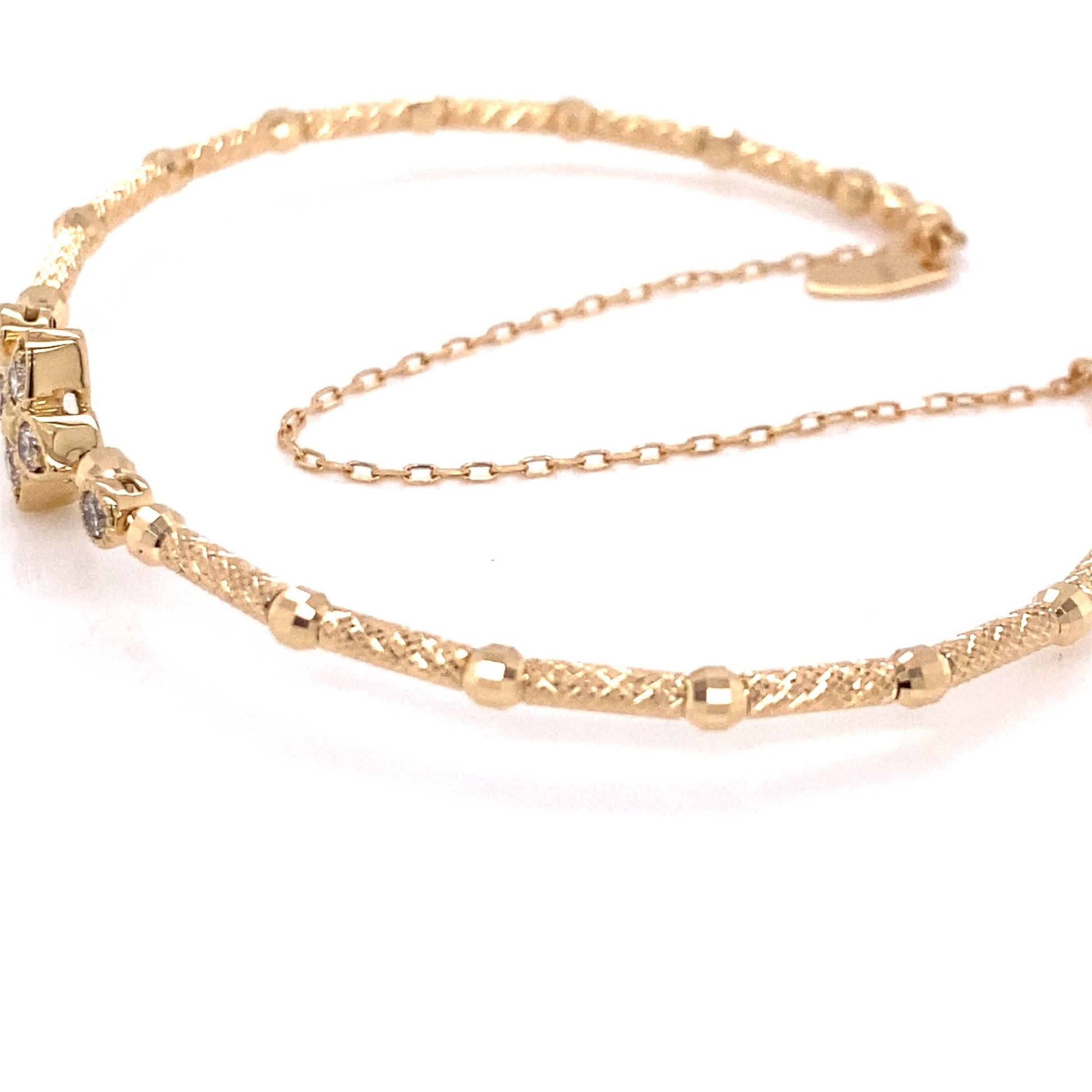 Four Petal Tip Flower Flexi Bangle 0.2ct - JMW Jewelry Wholesale