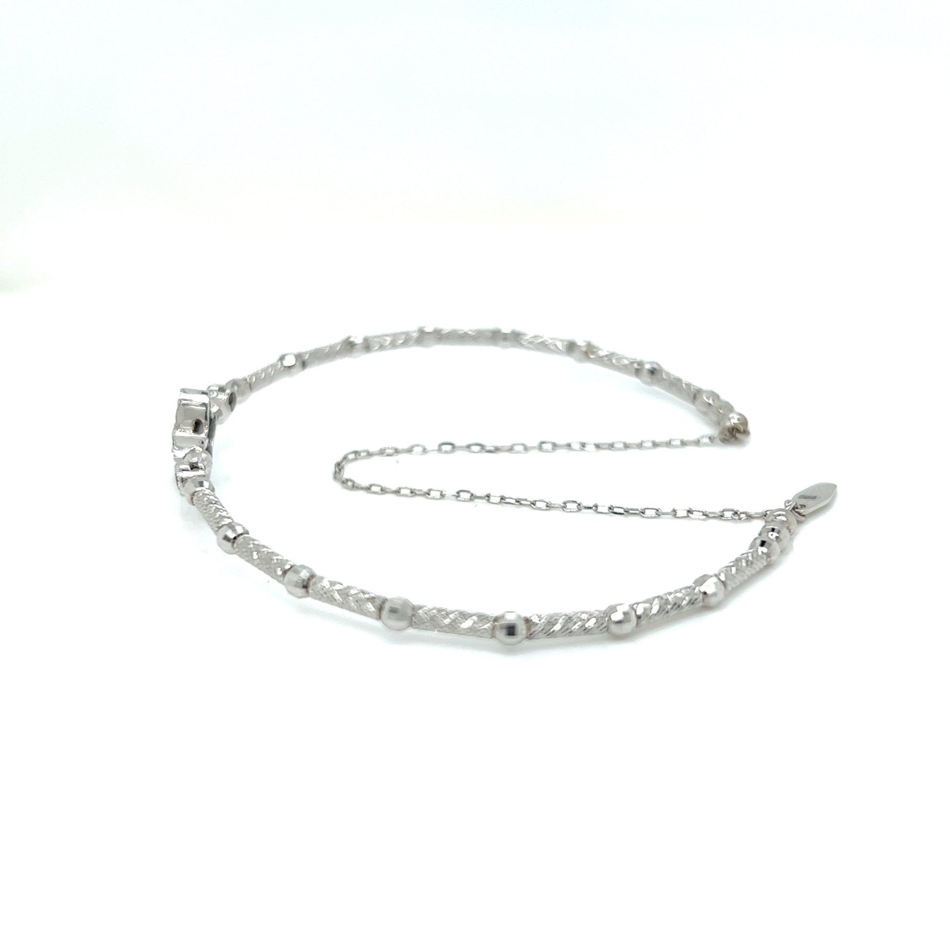 Four Petal Tip Flower Flexi Bangle 0.2ct - JMW Jewelry Wholesale