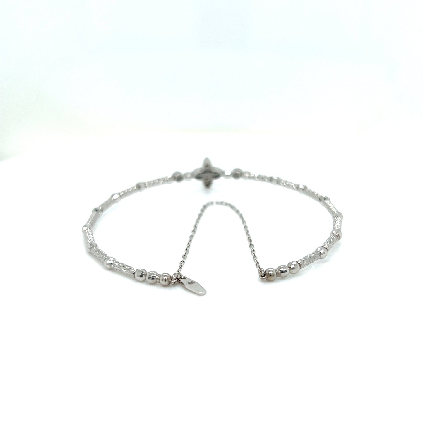 Four Petal Tip Flower Flexi Bangle 0.2ct - JMW Jewelry Wholesale