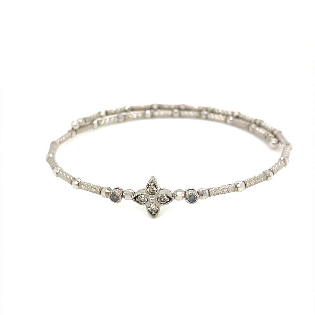 Four petal Tip Flower Flexi Bangle 0.2ct - JMW Jewelry Wholesale