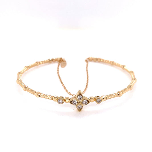 Four Petal Tip Flower Flexi Bangle 0.2ct - JMW Jewelry Wholesale