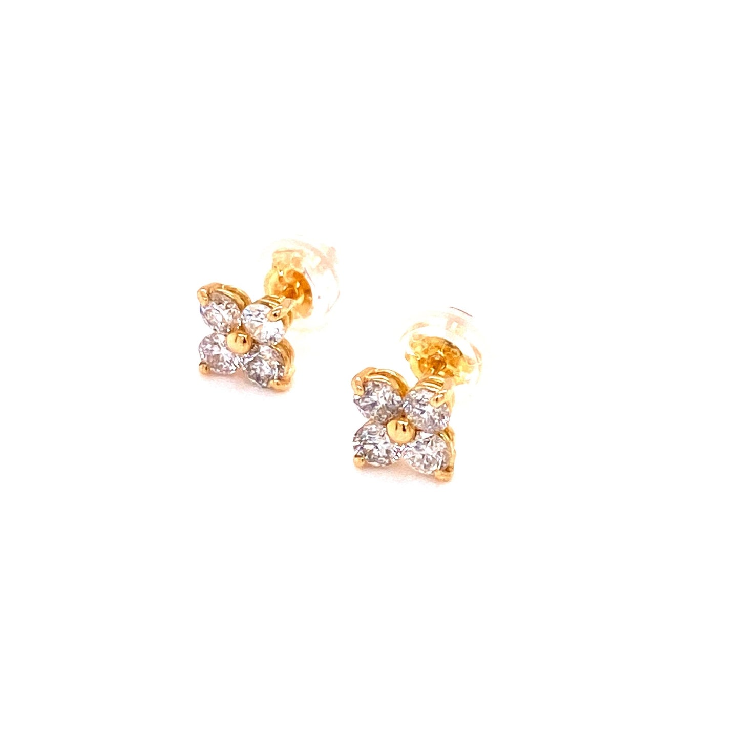 Four petals Flower earrings 0.5ct - JMW Jewelry Wholesale