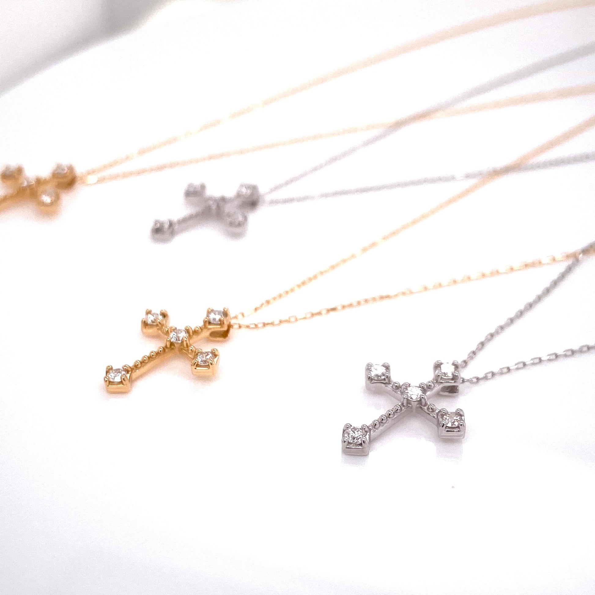 Four pointed Cross Necklace 0.1ct - JMW Jewelry Wholesale