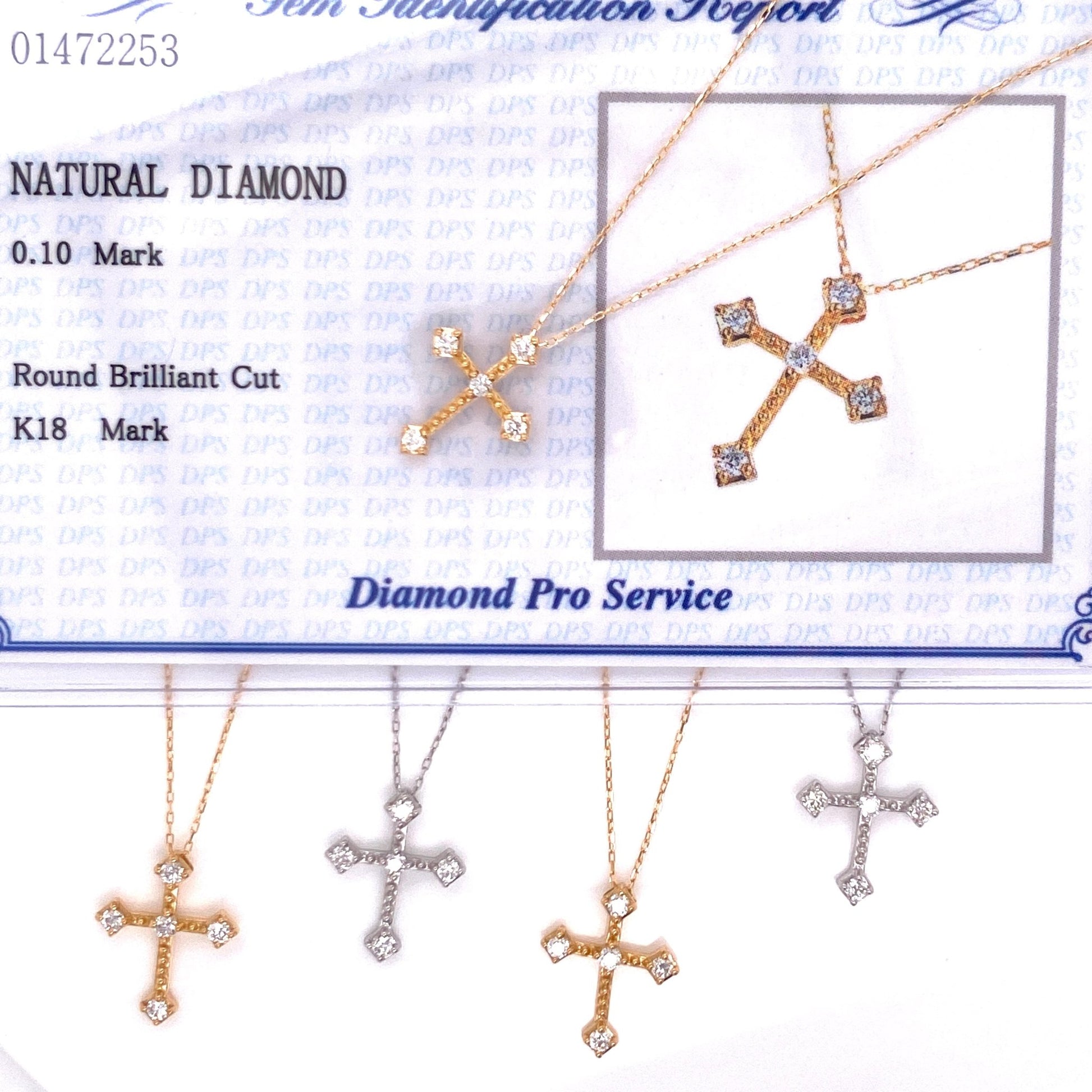 Four pointed Cross Necklace 0.1ct - JMW Jewelry Wholesale