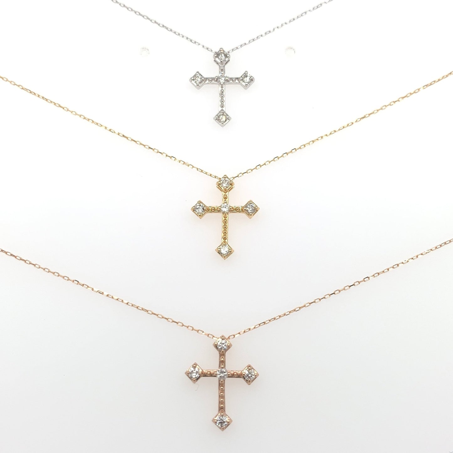 Four pointed Cross Necklace 0.1ct - JMW Jewelry Wholesale