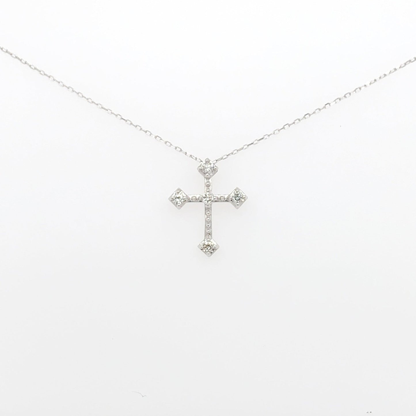 Four pointed Cross Necklace 0.1ct - JMW Jewelry Wholesale