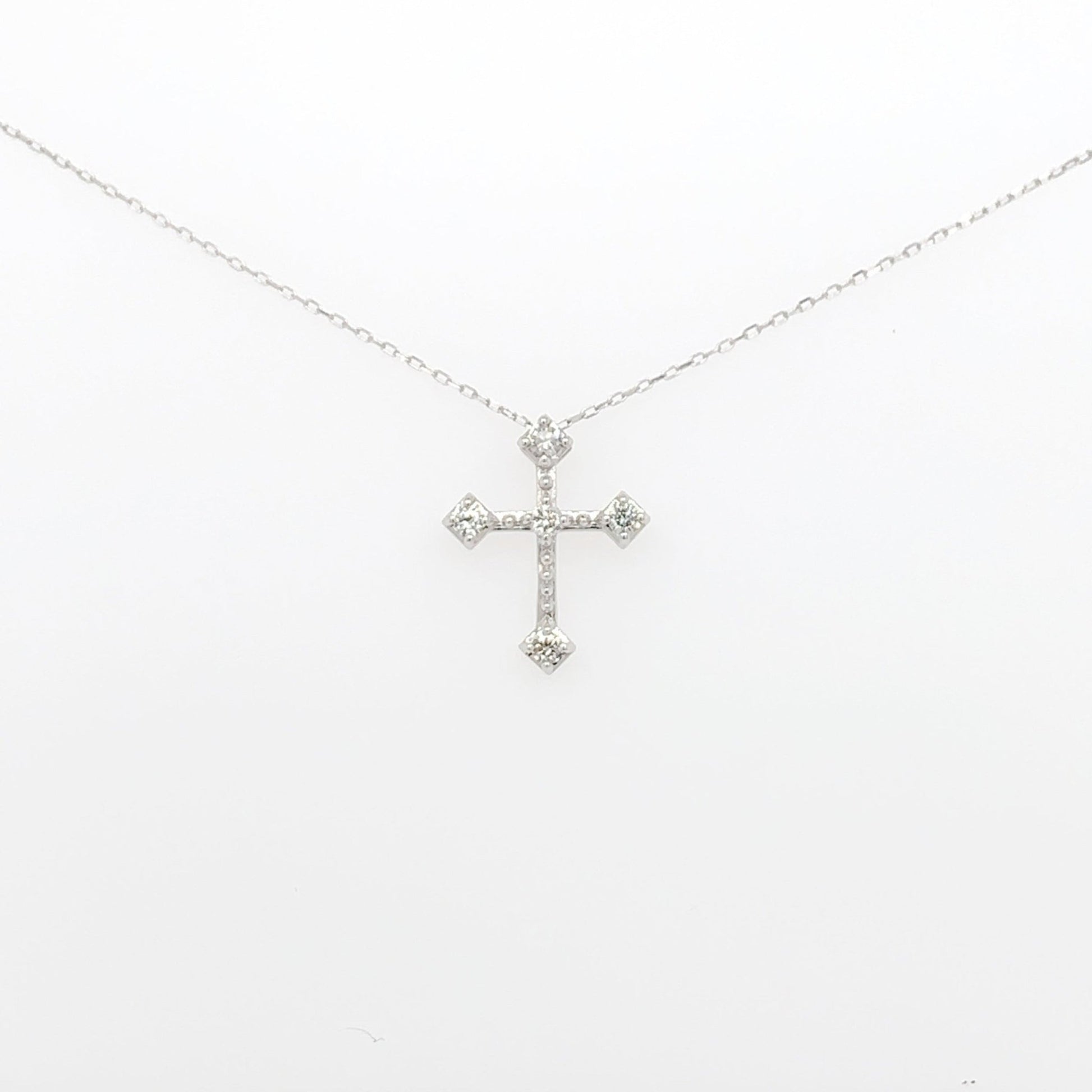 Four pointed Cross Necklace 0.1ct - JMW Jewelry Wholesale