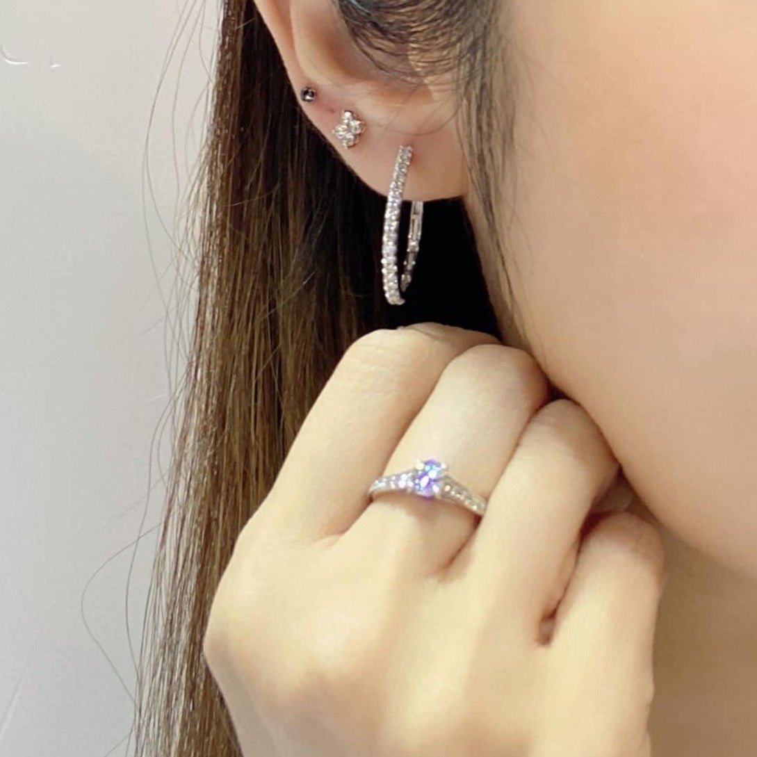 Four prong pave ring 0.5/0.16ct - JMW Jewelry Wholesale