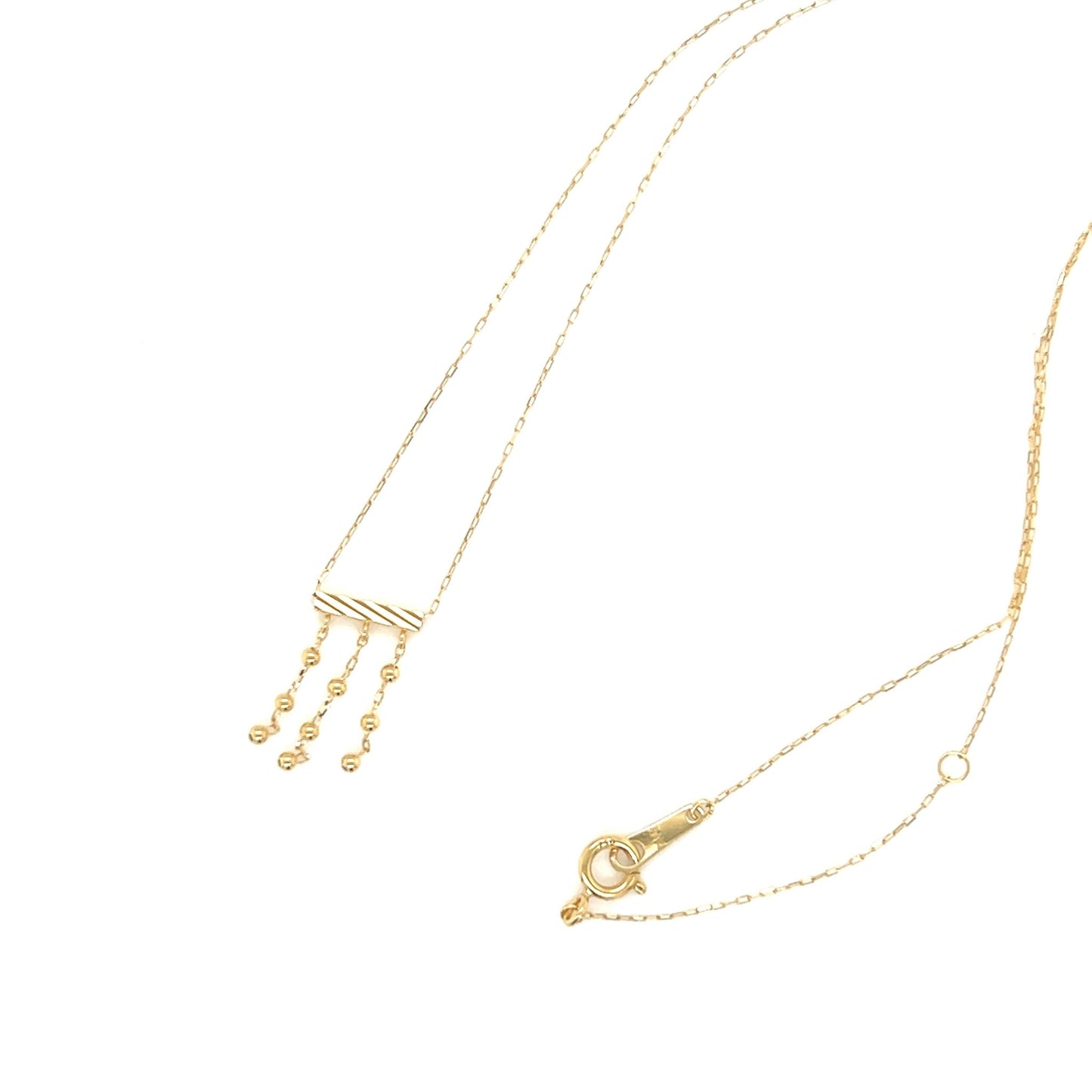 Gold 3 Dangle Beads Necklace - JMW Jewelry Wholesale