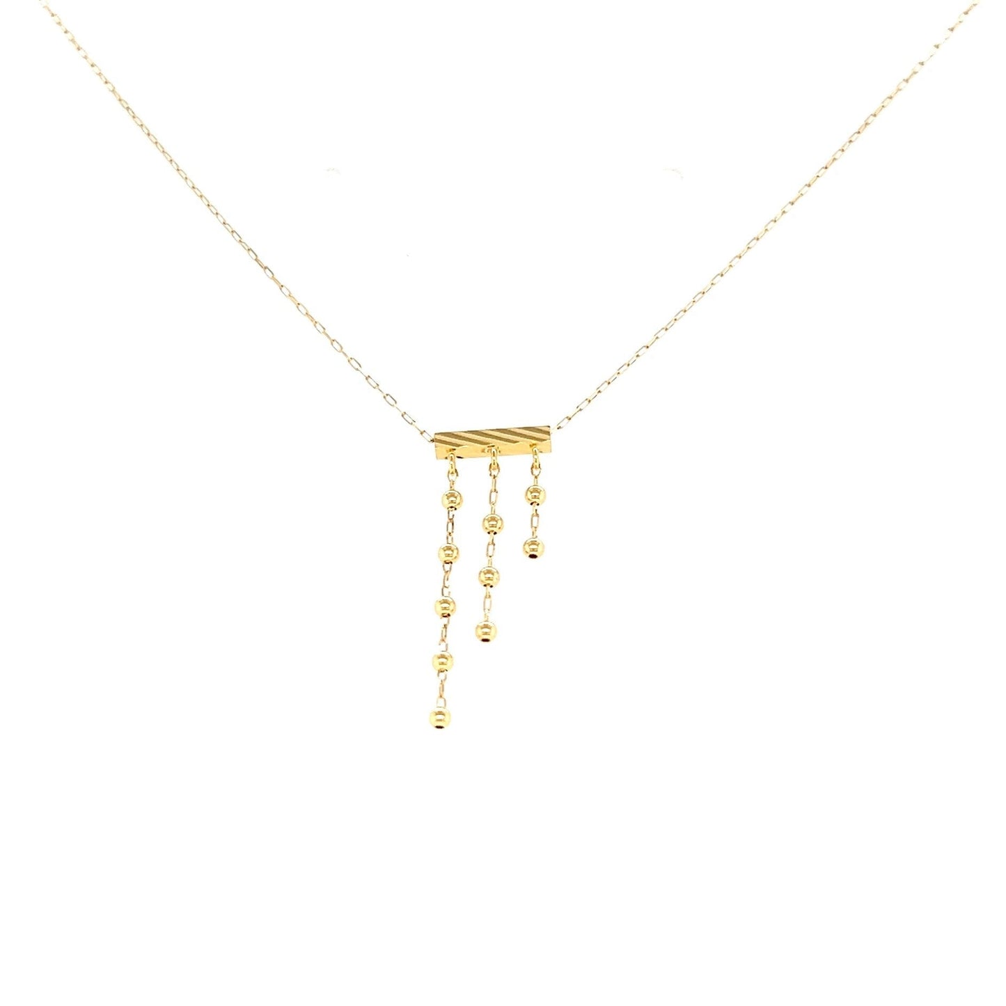 Gold 3 SL Dangle Beads Necklace - JMW Jewelry Wholesale