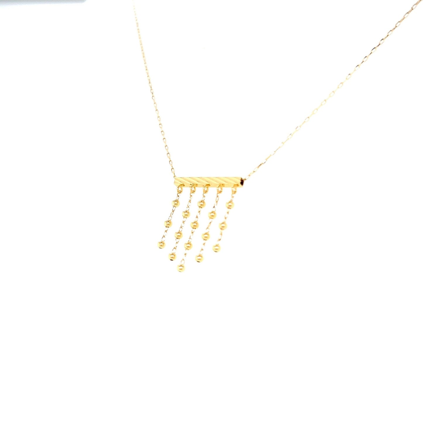 Gold 5 Dangle Beads Necklace - JMW Jewelry Wholesale