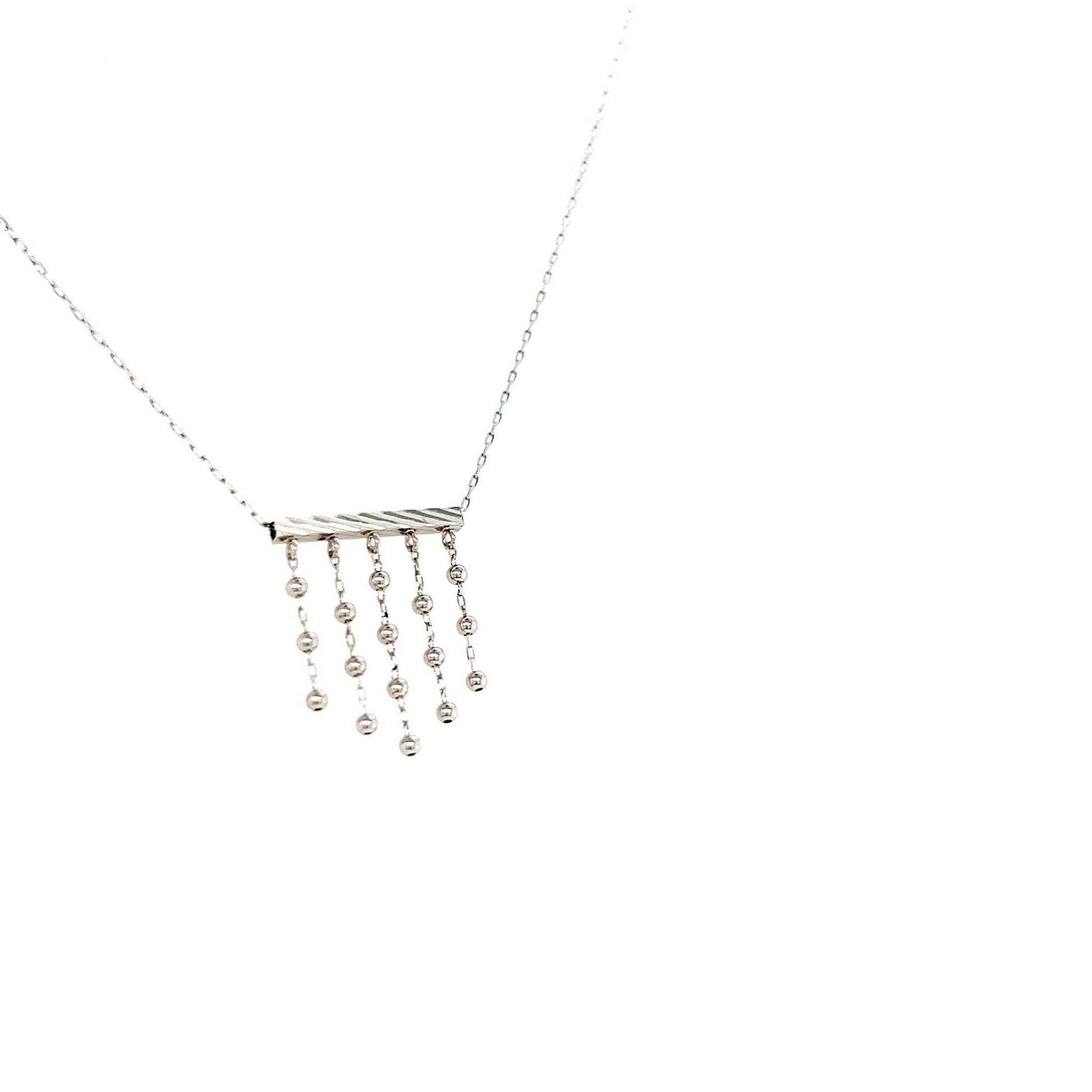 Gold 5 Dangle Beads Necklace - JMW Jewelry Wholesale