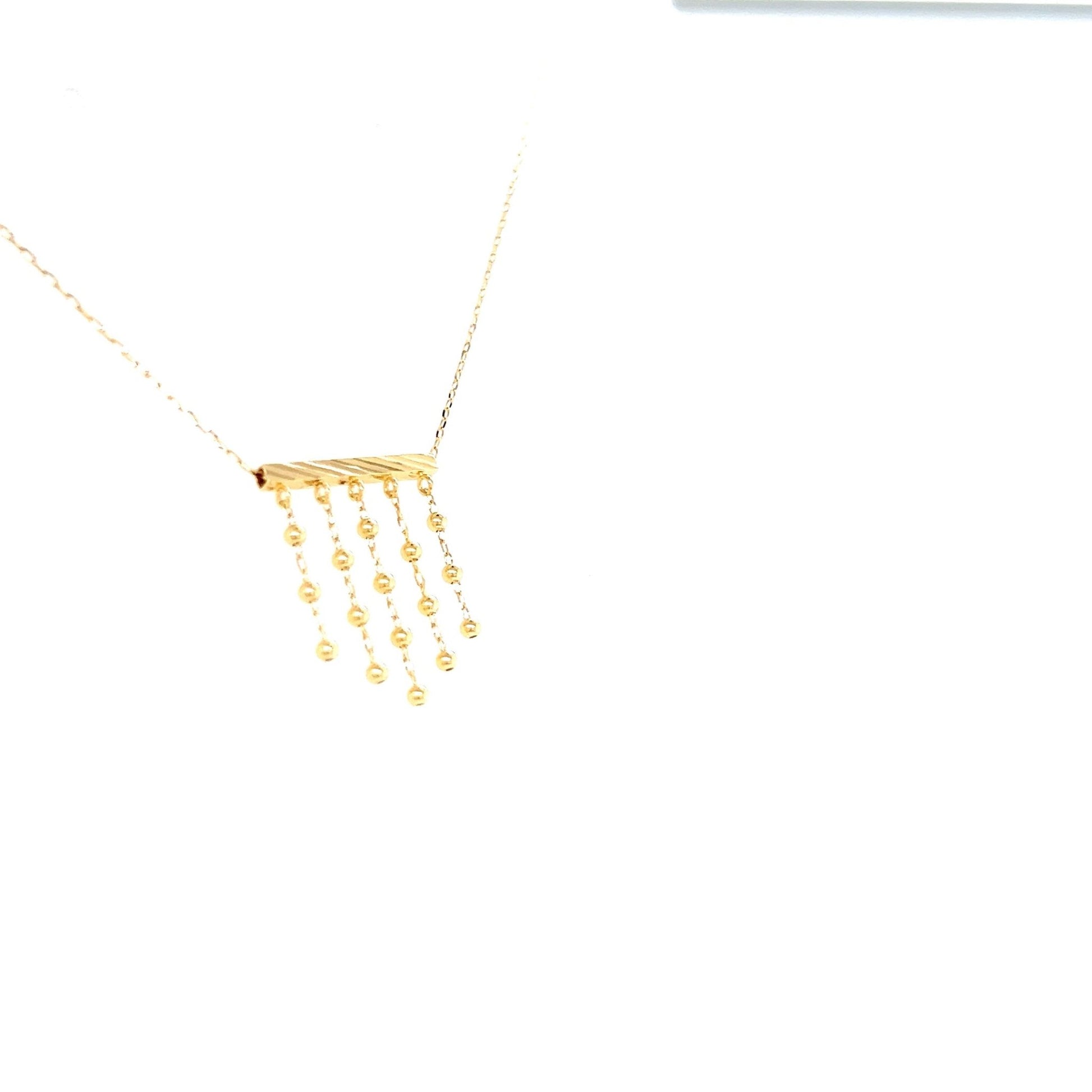 Gold 5 Dangle Beads Necklace - JMW Jewelry Wholesale