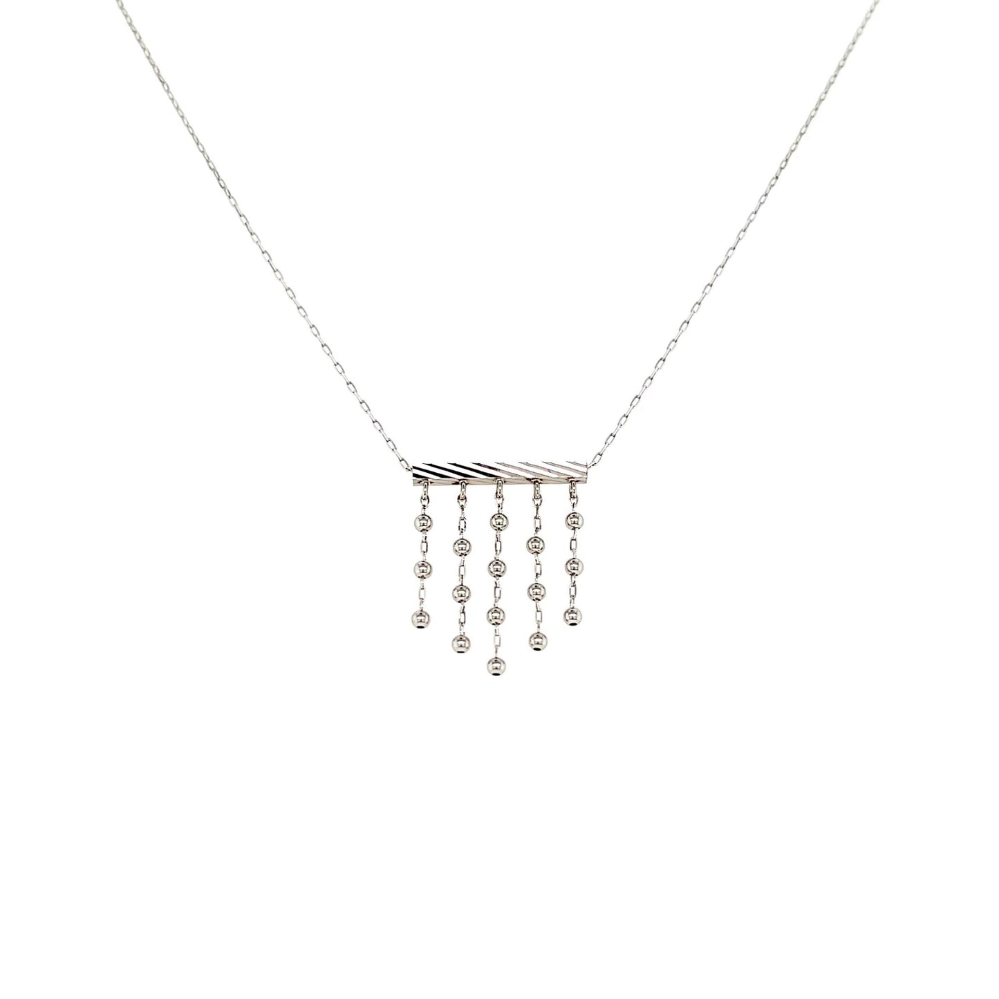 Gold 5 Dangle Beads Necklace - JMW Jewelry Wholesale
