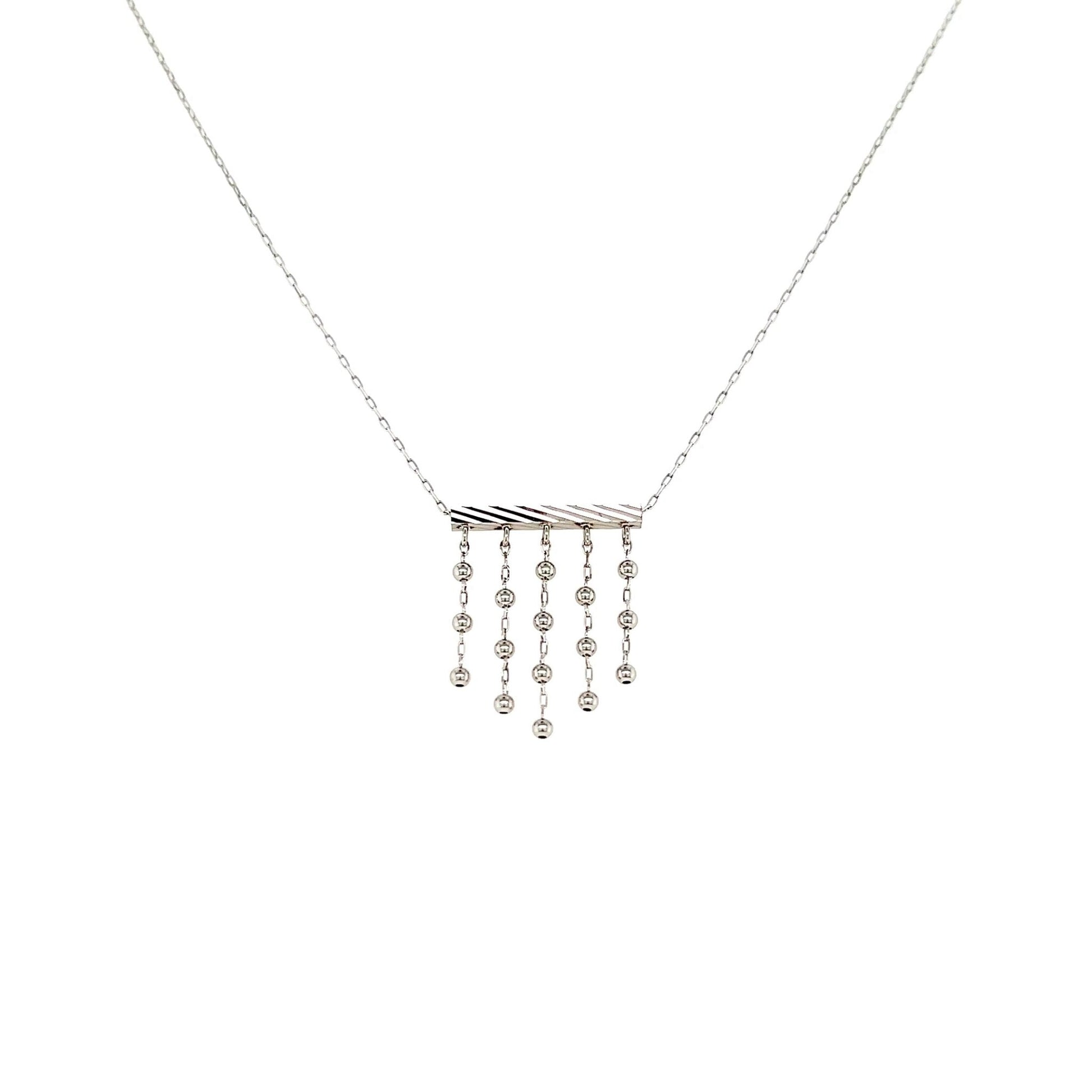 Gold 5 Dangle Beads Necklace - JMW Jewelry Wholesale