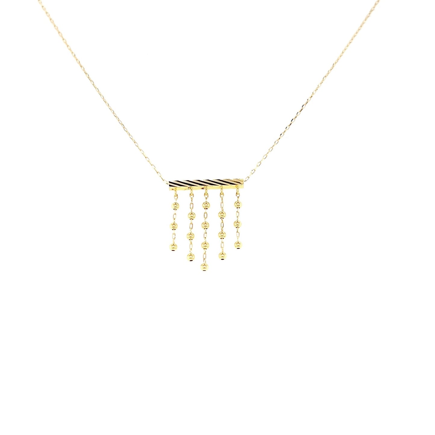Gold 5 Dangle Beads Necklace - JMW Jewelry Wholesale